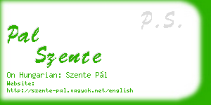pal szente business card