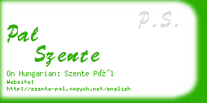 pal szente business card